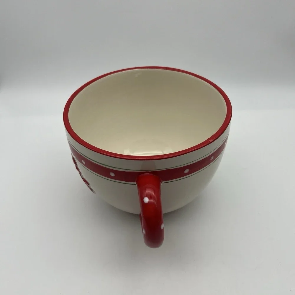Target Be Merry Oversized Mug Christmas Decorative Bowl Red White Polka Dot 5in